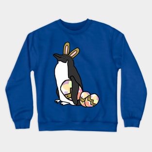 Funny Easter Bunny Ears on Penguin Crewneck Sweatshirt